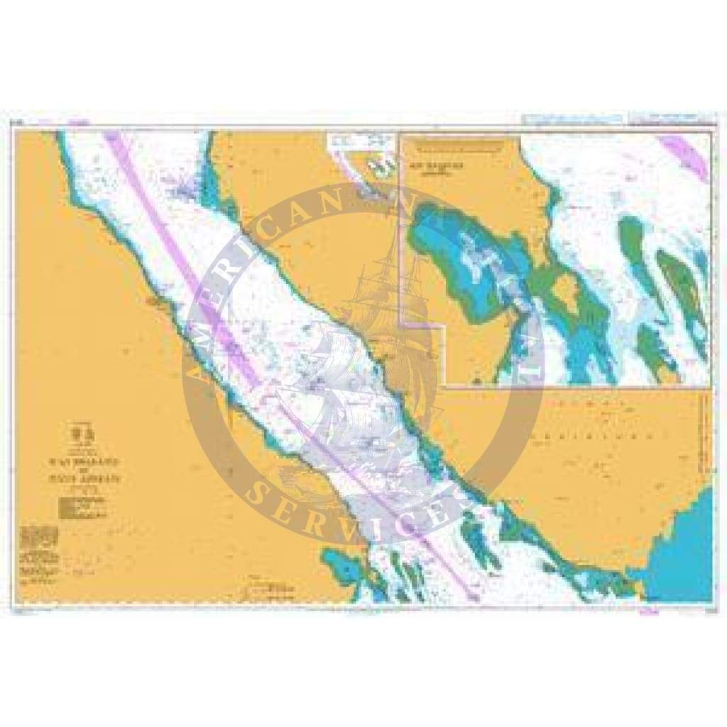 British Admiralty Nautical Chart 2374: R`as Sharatib to Juzur Ashrafi