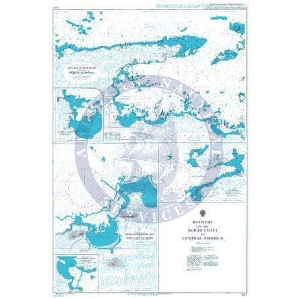 British Admiralty Nautical Chart 2417: Harbours on the North Coast of Central America