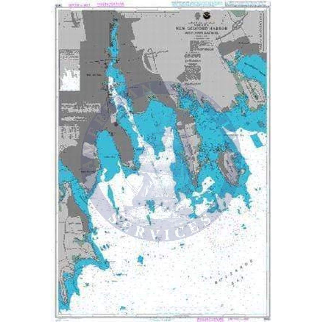 British Admiralty Nautical Chart 2455: United States – East Coast, Massachusetts, New Bedford Harbor and Approaches