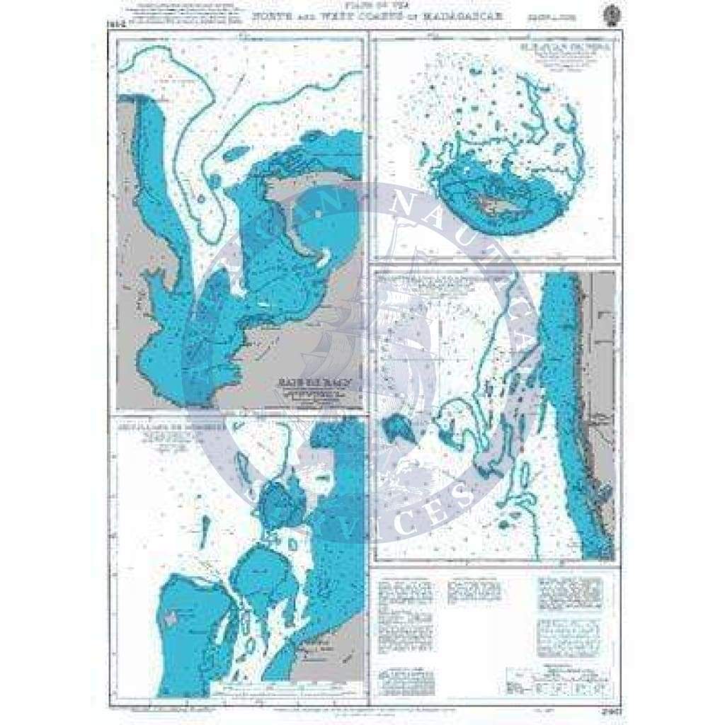 British Admiralty Nautical Chart  2461: Plans on the North and West Coasts of Madagascar