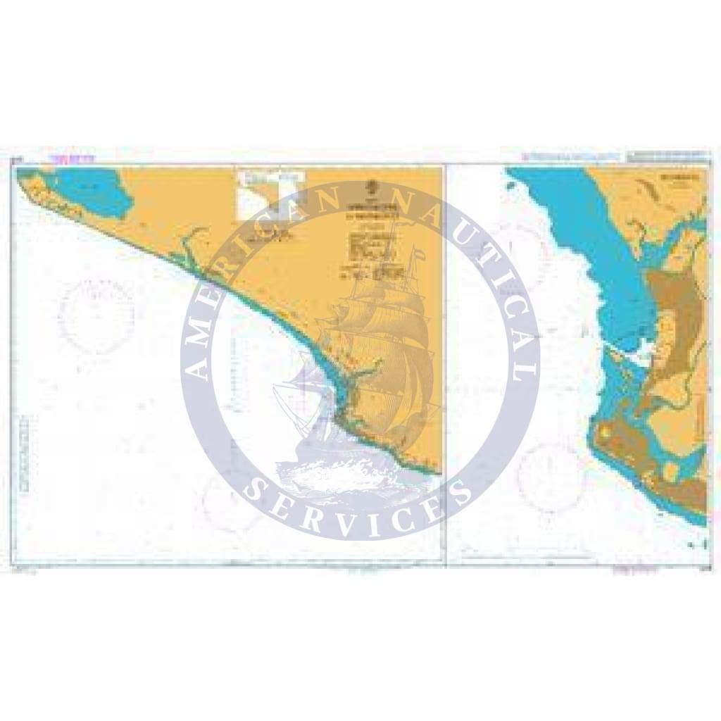 British Admiralty Nautical Chart 2478: Approaches to Monrovia