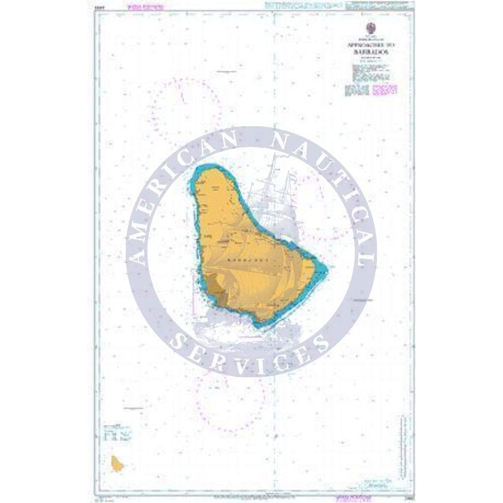 British Admiralty Nautical Chart 2485: Approaches to Barbados