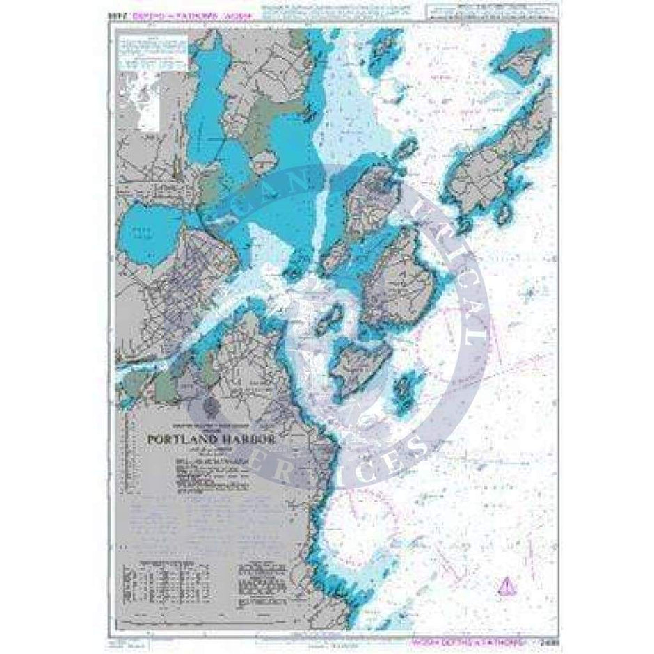 British Admiralty Nautical Chart 2488: Portland Harbor - Amnautical