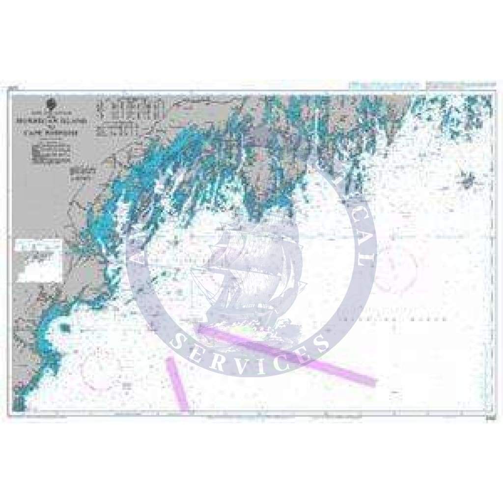 British Admiralty Nautical Chart 2490: Monhegan Island to Cape Porpoise