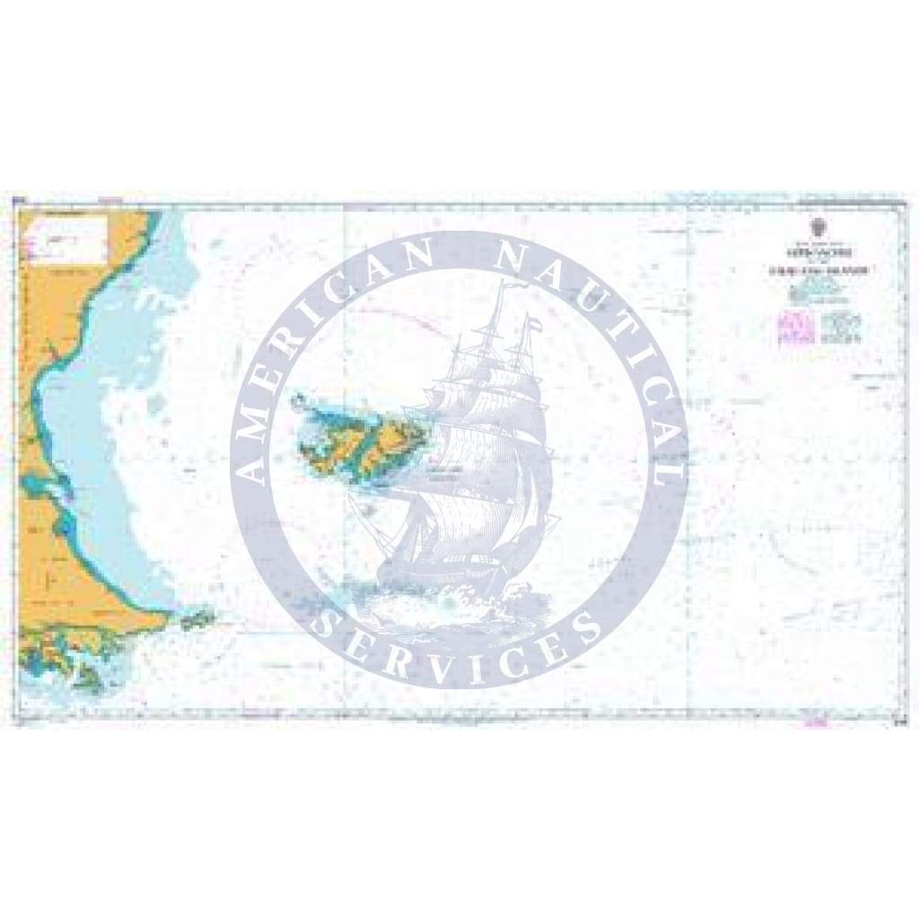 British Admiralty Nautical Chart 2505: Approaches to the Falkland Islands