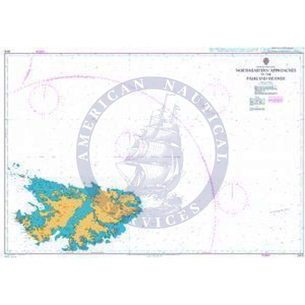 British Admiralty Nautical Chart 2518: North-Eastern Approaches to the Falkland Islands