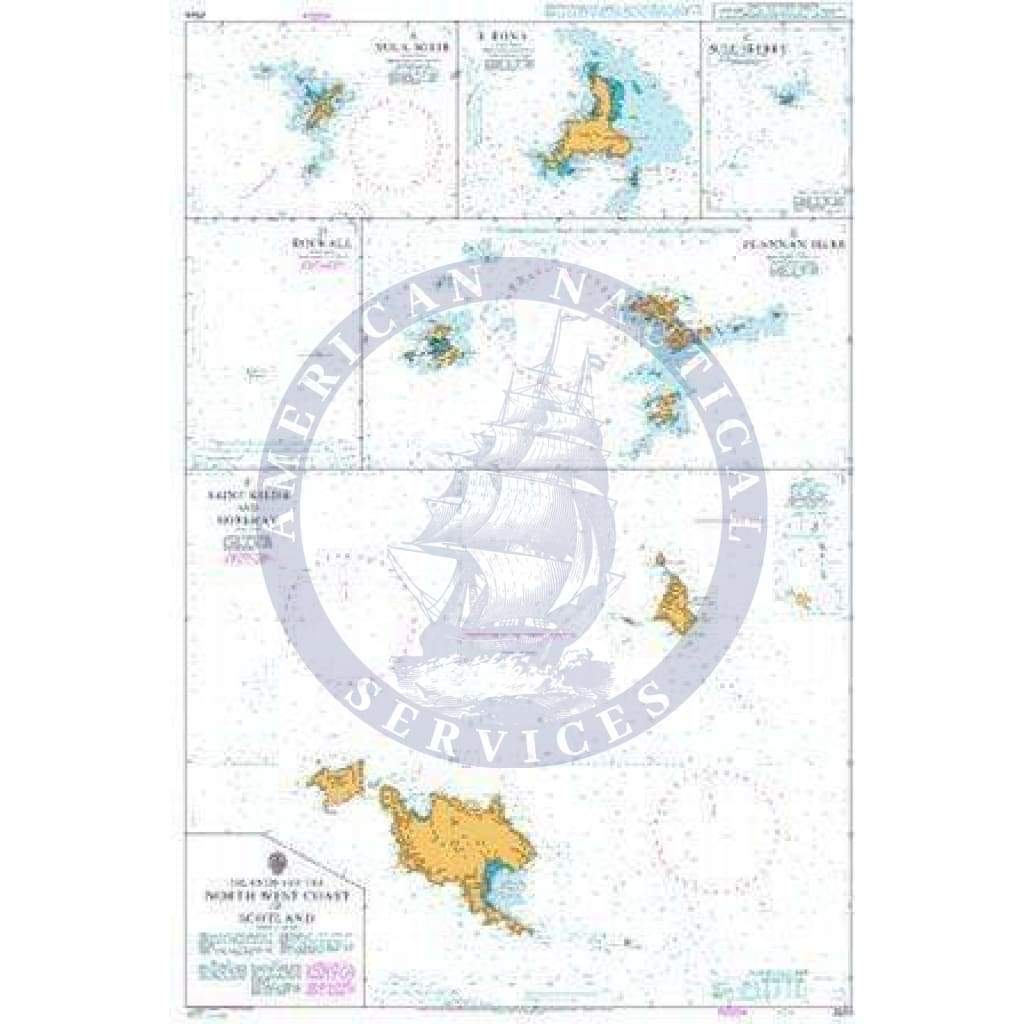 British Admiralty Nautical Chart 2524: Islands off the North West Coast of Scotland