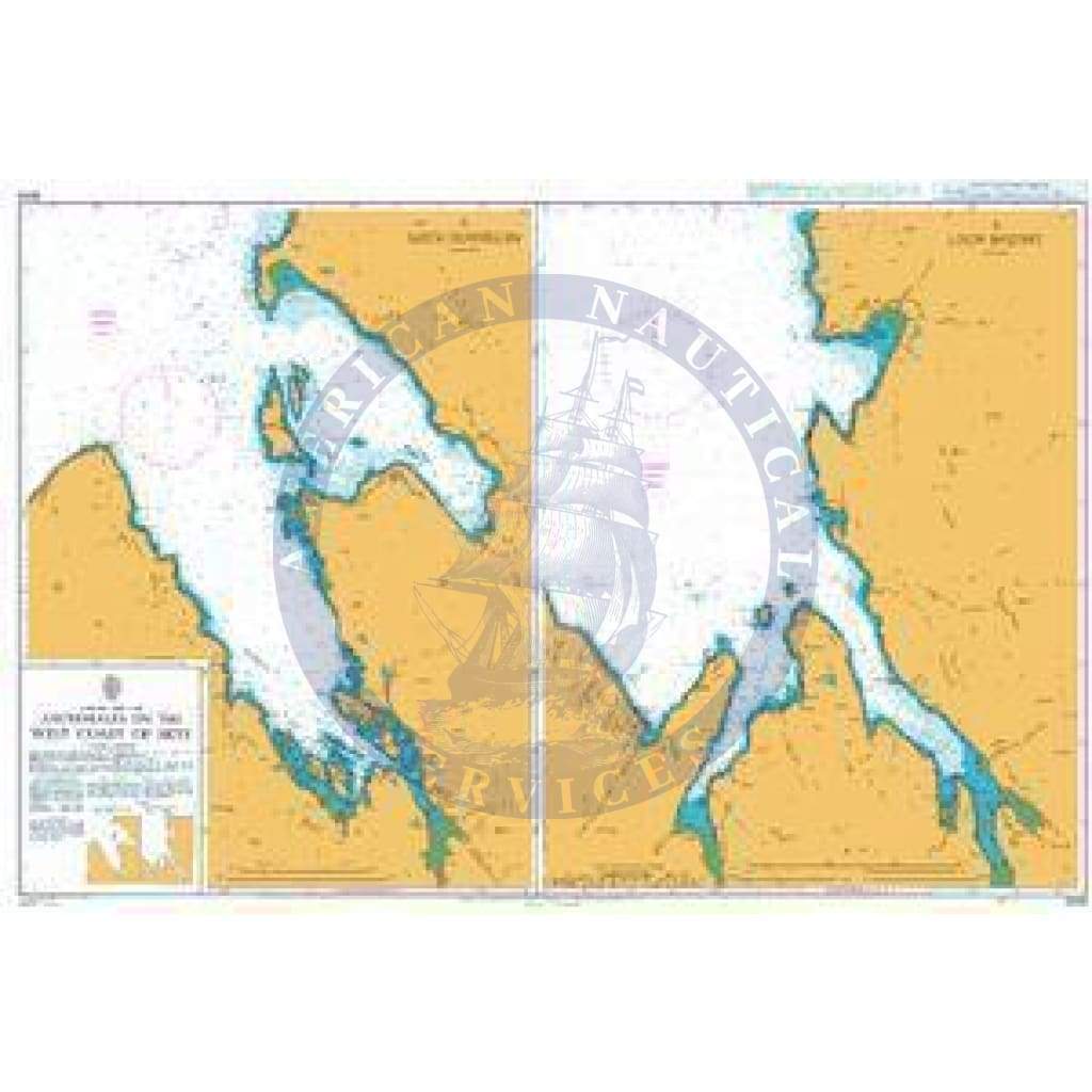 British Admiralty Nautical Chart 2533: Anchorages on the West Coast of Skye