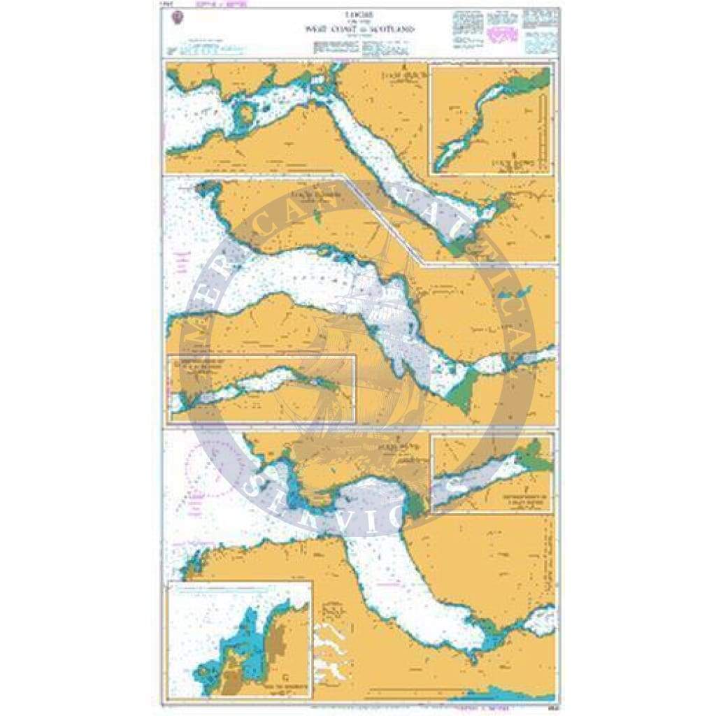British Admiralty Nautical Chart 2541: Lochs on the West Coast of Scotland