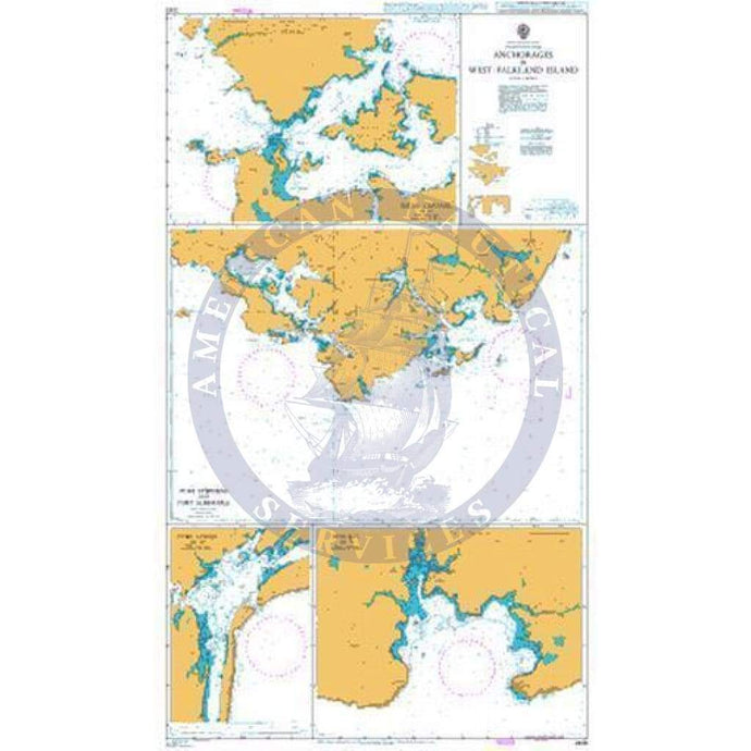 British Admiralty Nautical Chart 2543: Anchorages in West Falkland Island
