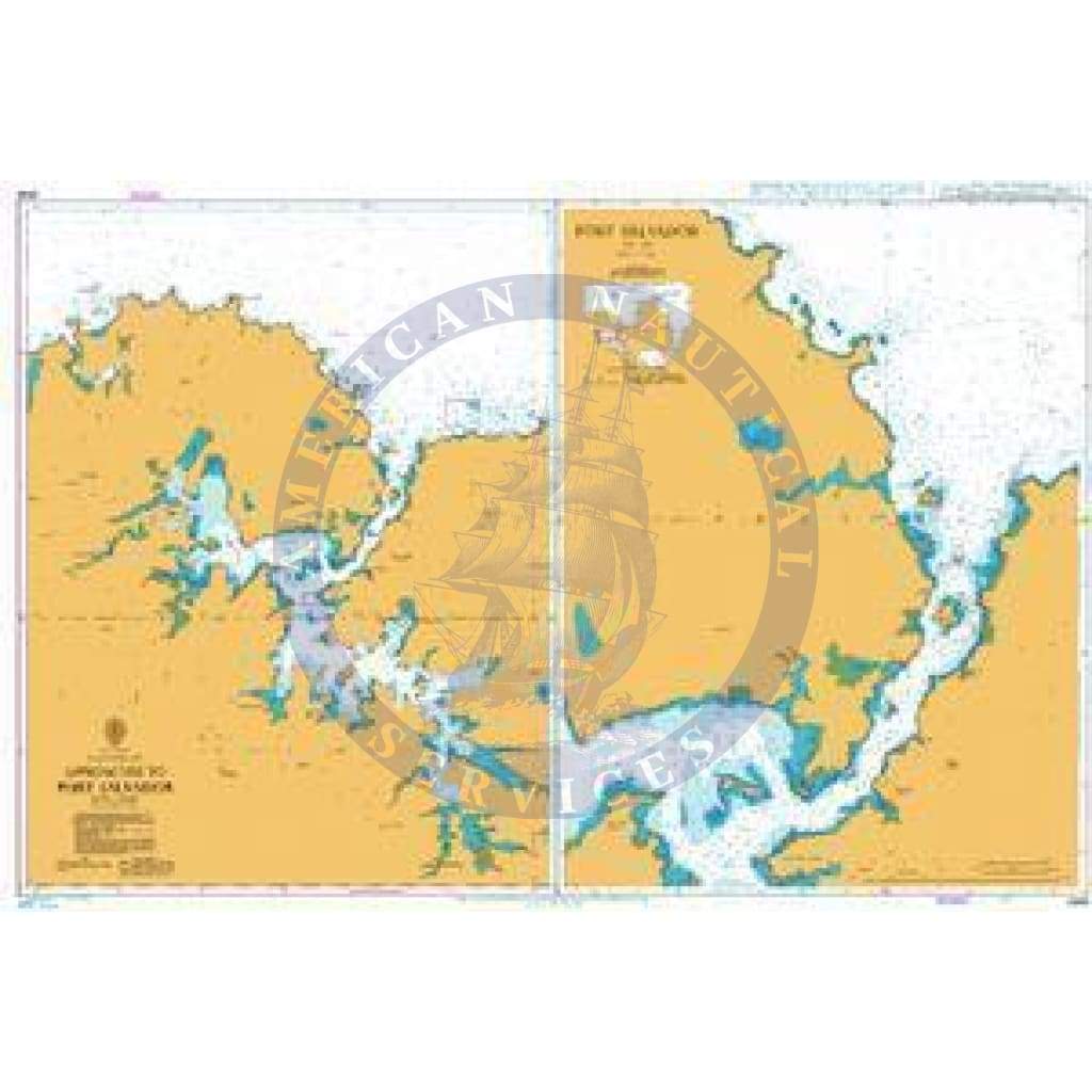 British Admiralty Nautical Chart   2546: Approaches to Port Salvador