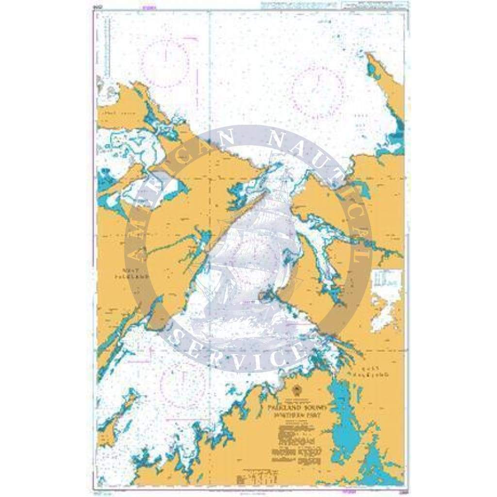 British Admiralty Nautical Chart  2558: Falkland Sound Northern Part