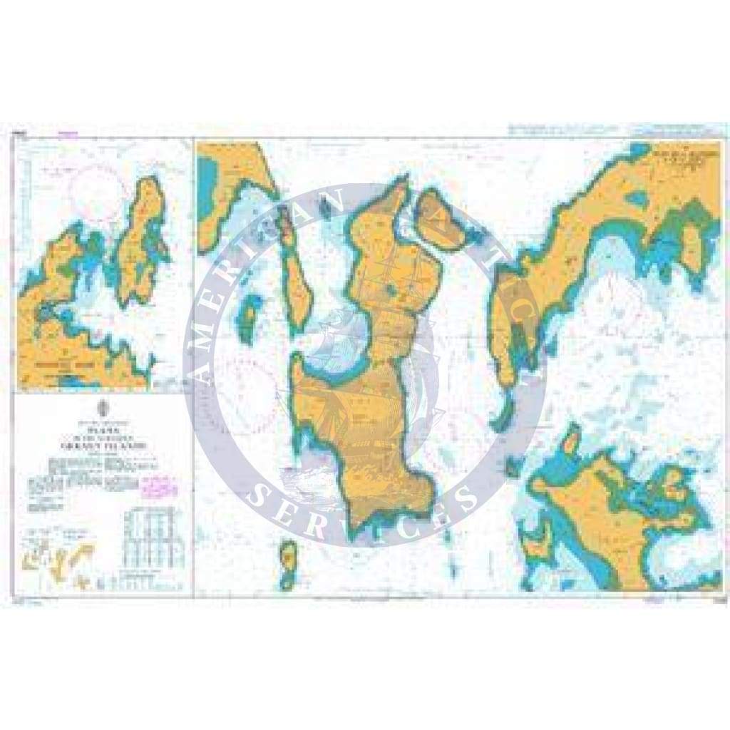 British Admiralty Nautical Chart   2562: Plans in the Northern Orkney Islands