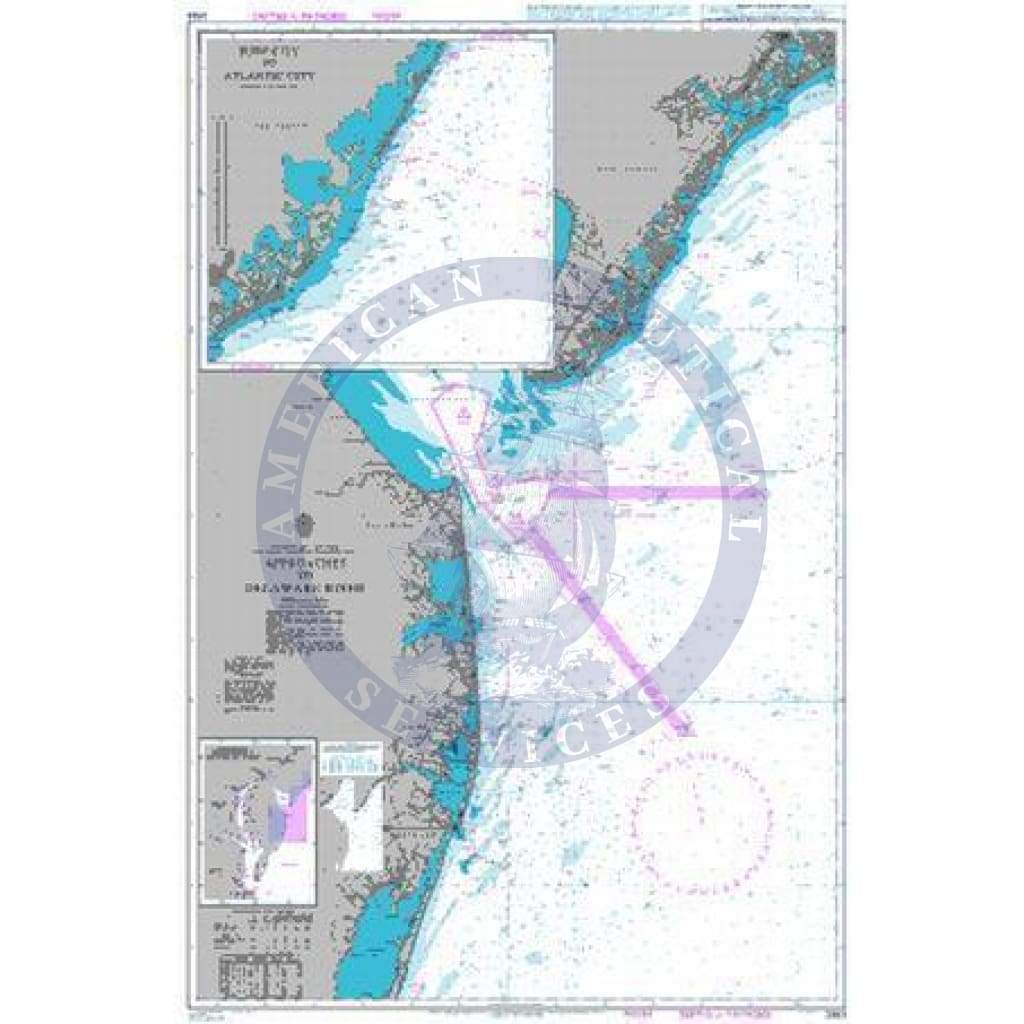 British Admiralty Nautical Chart  2563: Approaches to Delaware River