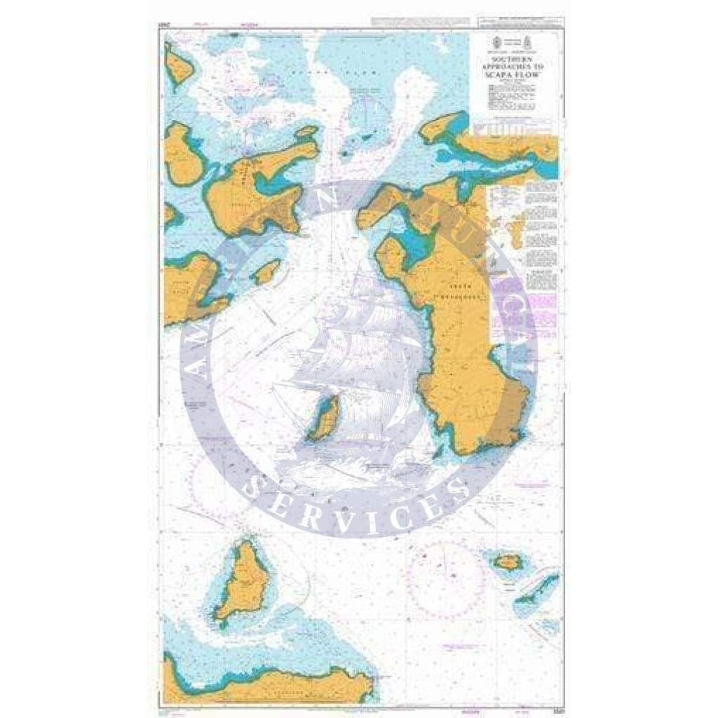 British Admiralty Nautical Chart 2581: Scotland - North Coast, Southern Approaches to Scapa Flow