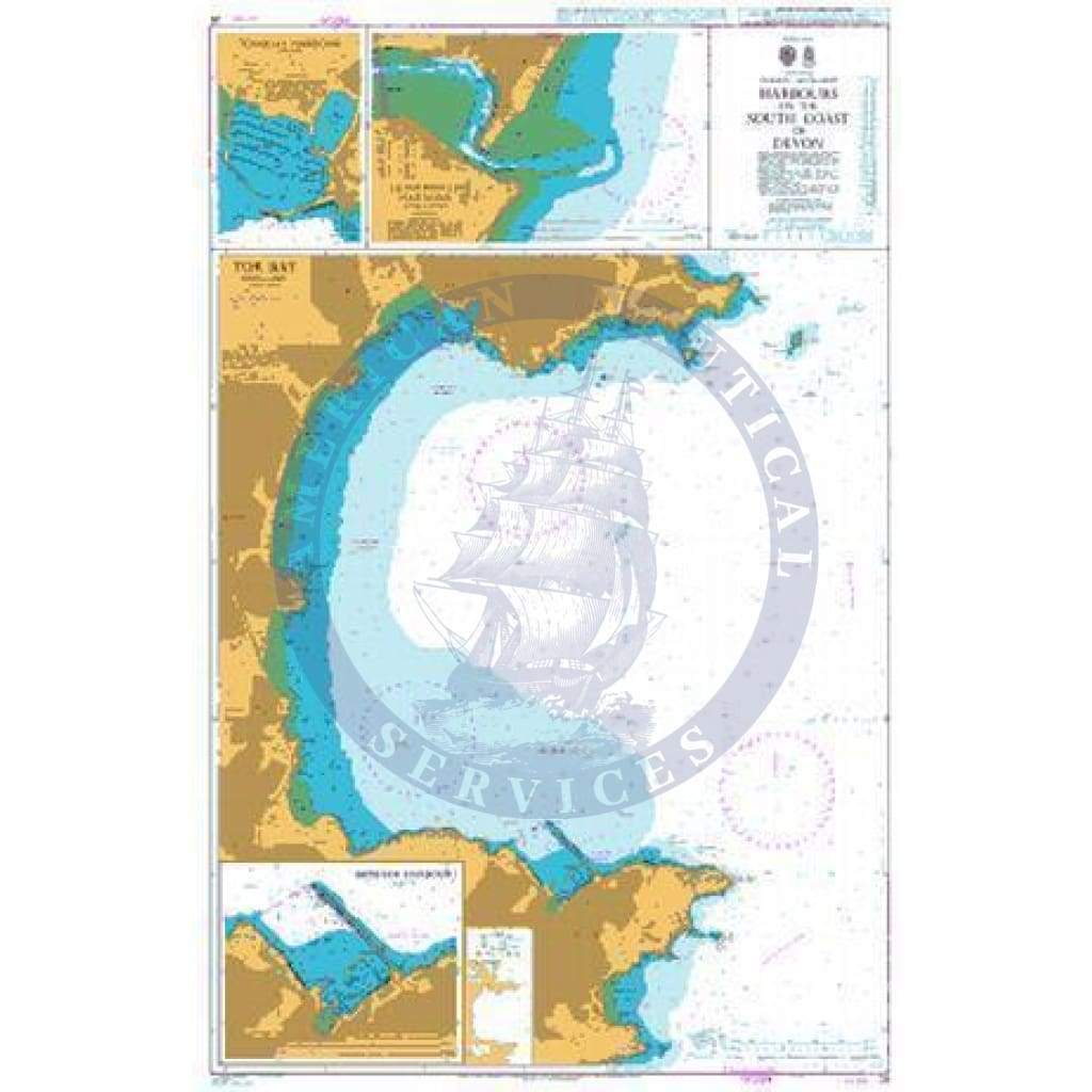 British Admiralty Nautical Chart 26: England – South Coast, Harbours on the South Coast of Devon