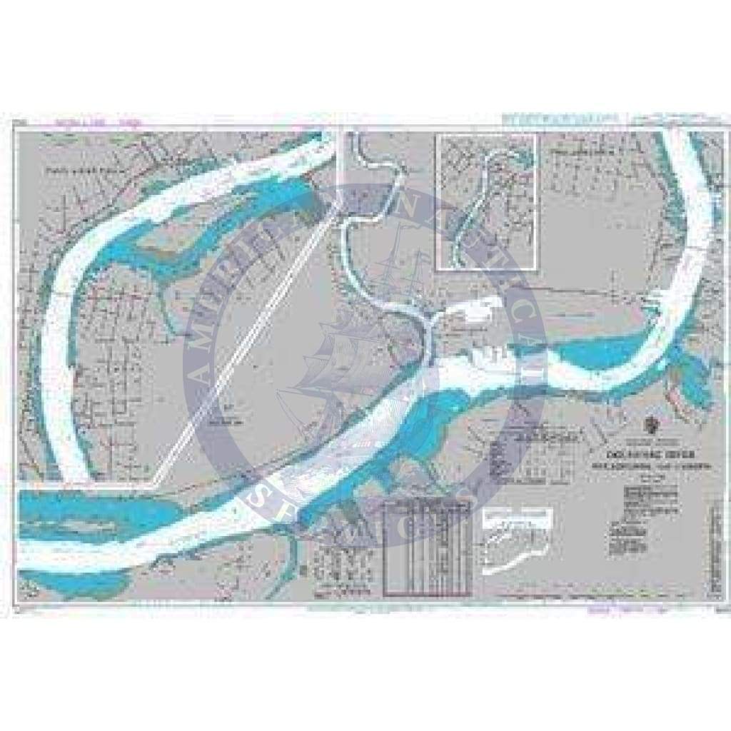 British Admiralty Nautical Chart 2604 Delaware River Philadelphia and