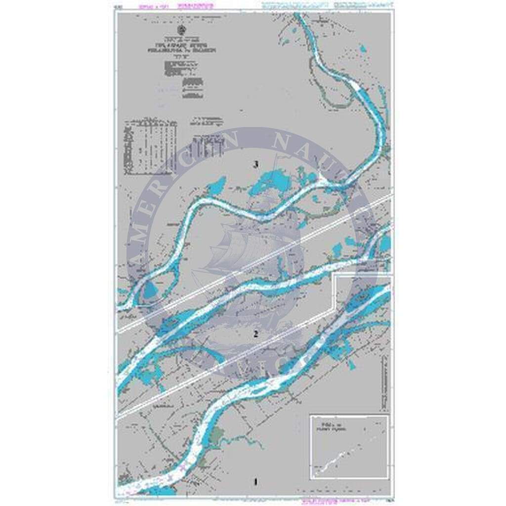 British Admiralty Nautical Chart  2605: Delaware River Philadelphia to Trenton