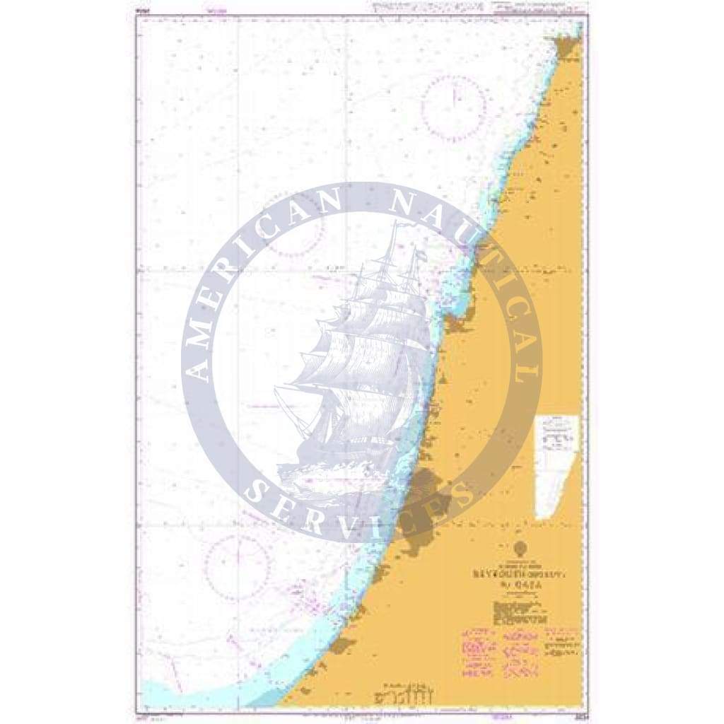 British Admiralty Nautical Chart 2634: Beyrouth (Beirut) to Gaza