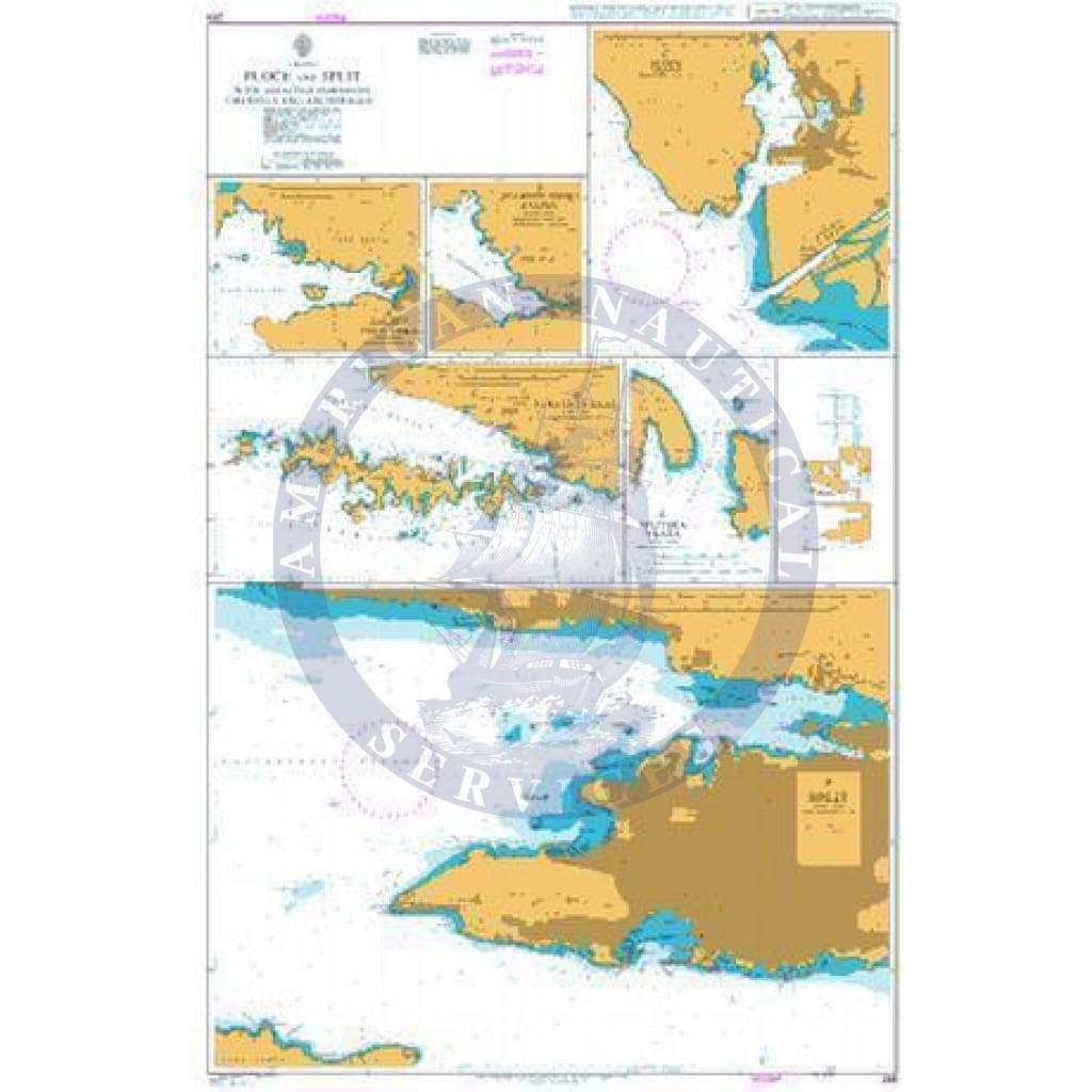 British Admiralty Nautical Chart 269: Croatia, Ploce and Split with Adjacent Harbours, Channels and Anchorages