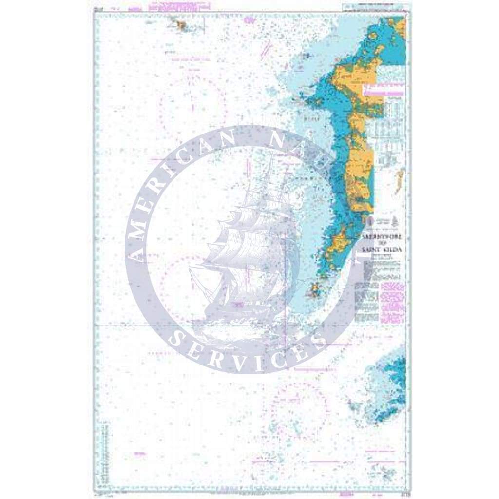 British Admiralty Nautical Chart 2722: Scotland - West Coast, Skerryvore to Saint Kilda