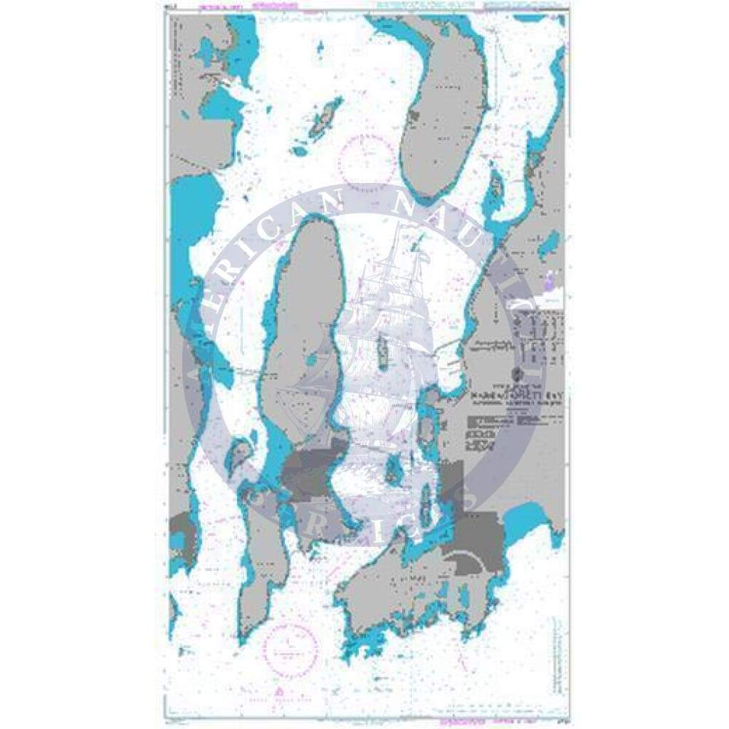 British Admiralty Nautical Chart  2730: United States – East Coast, Rhode Island, Narragansett Bay including Newport Harbor