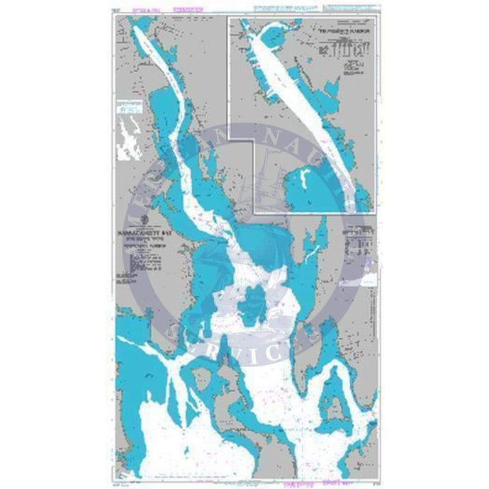 British Admiralty Nautical Chart  2731: Narragansett Bay Hog Island Shoal to Providence Harbor