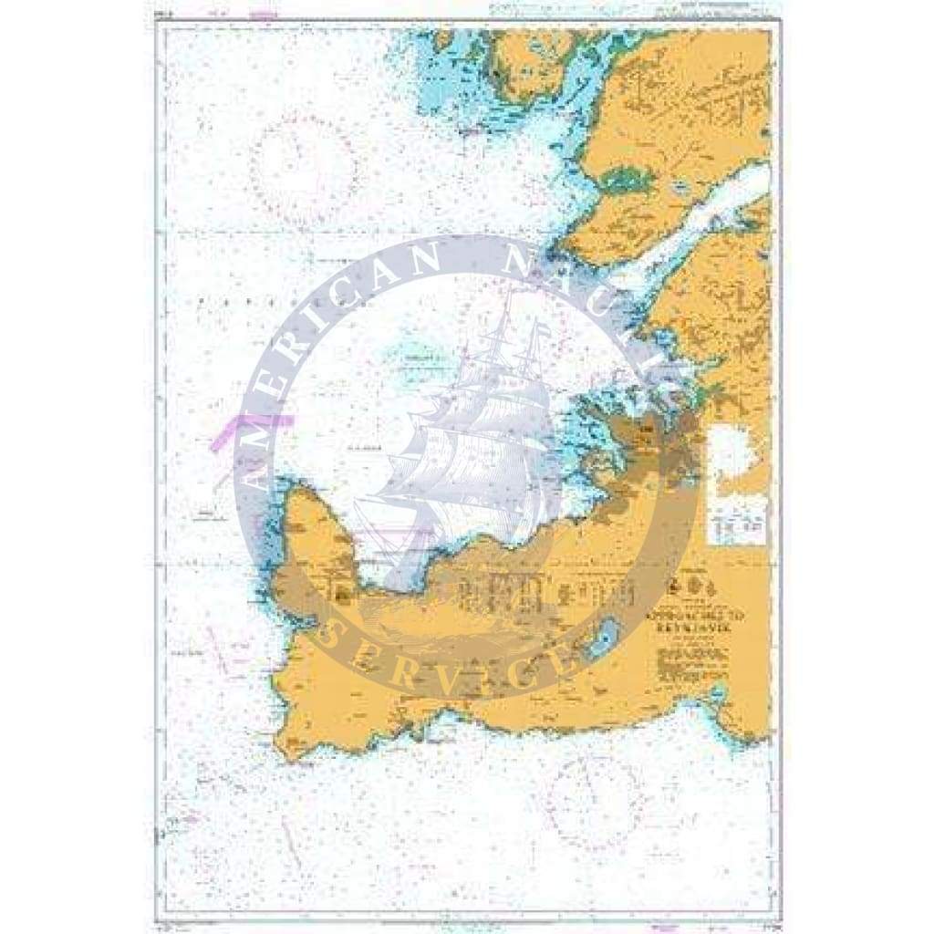 British Admiralty Nautical Chart 2734: Approaches to Reykjavik