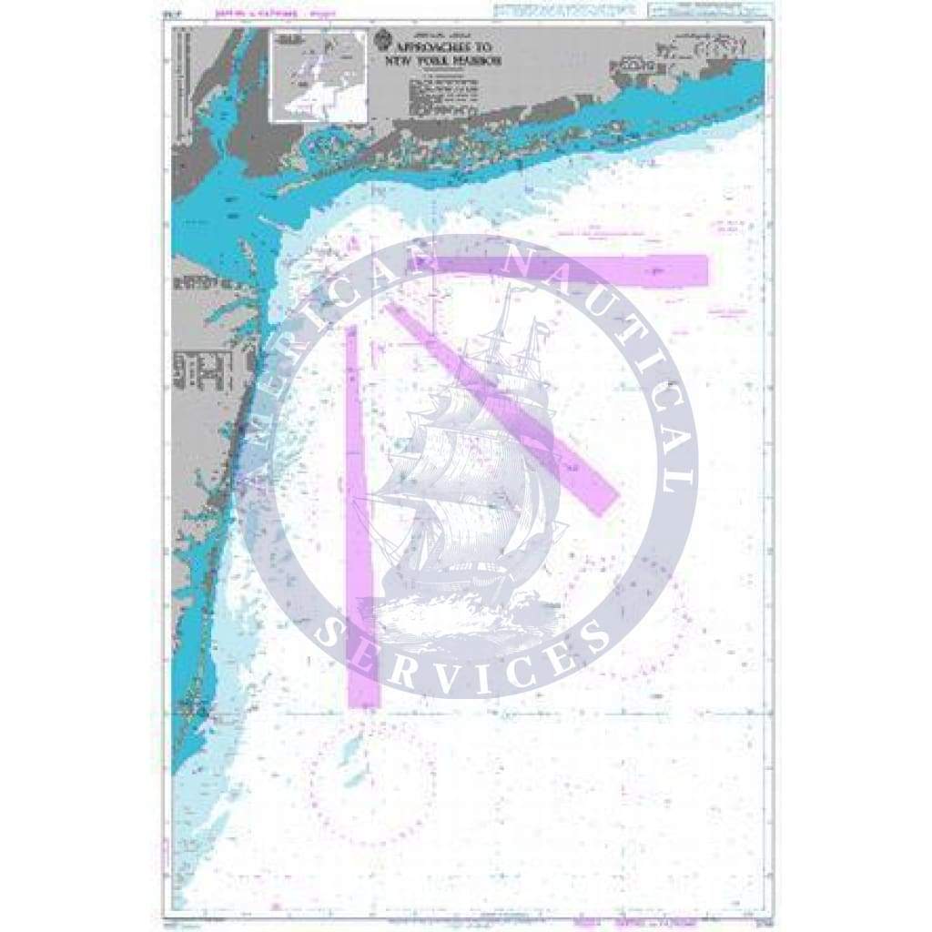British Admiralty Nautical Chart 2755: Approaches to New York Harbor