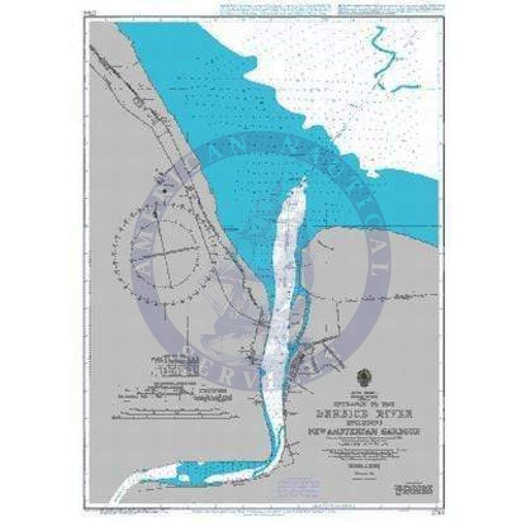 British Admiralty Nautical Chart 2784: Entrance to the Berbice River including New Amsterdam Harbour