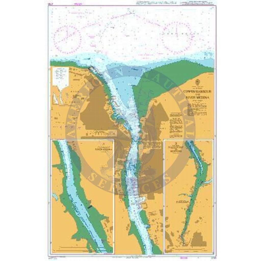 British Admiralty Nautical Chart  2793: England – South Coast – Isle of Wight, Cowes Harbour and River Medina