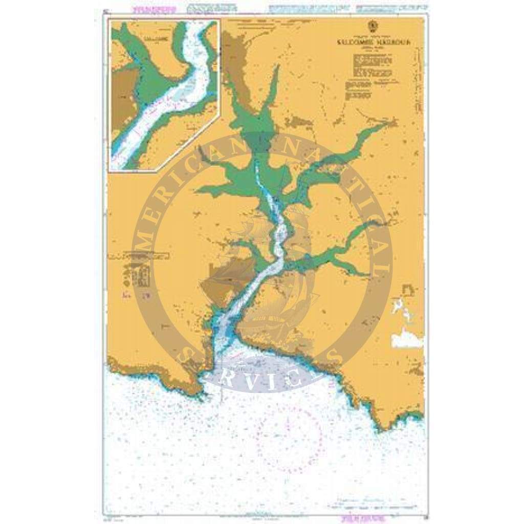 British Admiralty Nautical Chart  28: England - South Coast, Salcombe Harbour. Salcombe