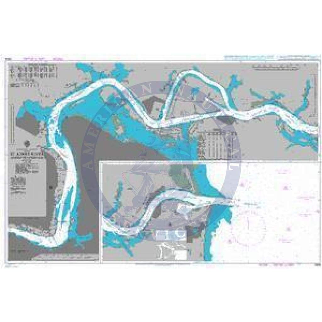 British Admiralty Nautical Chart 2808: United States - East Coast, Florida, Saint Johns River, Mayport to Jacksonville