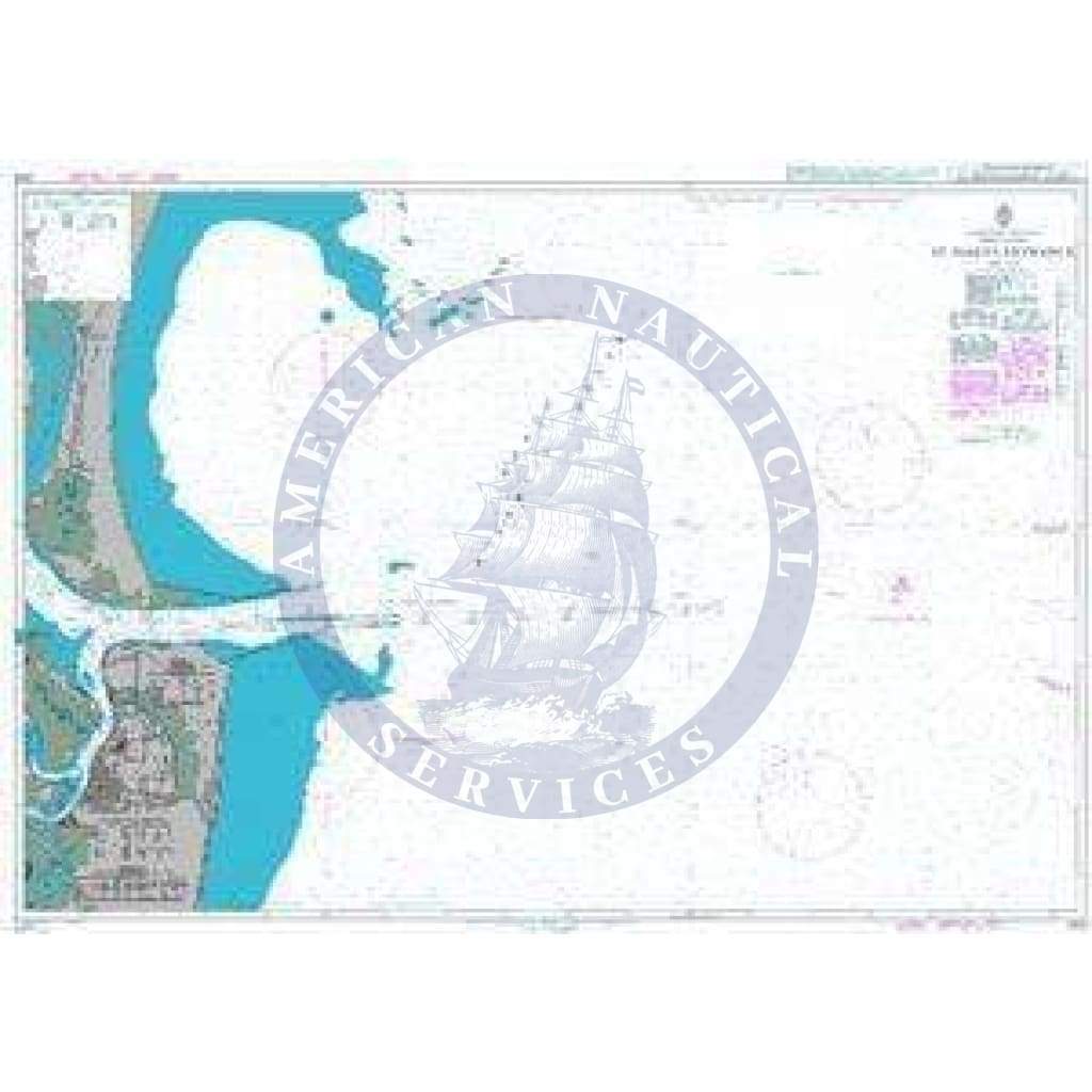 British Admiralty Nautical Chart 2818: United States - East Coast, Georgia – Florida, St Marys Entrance