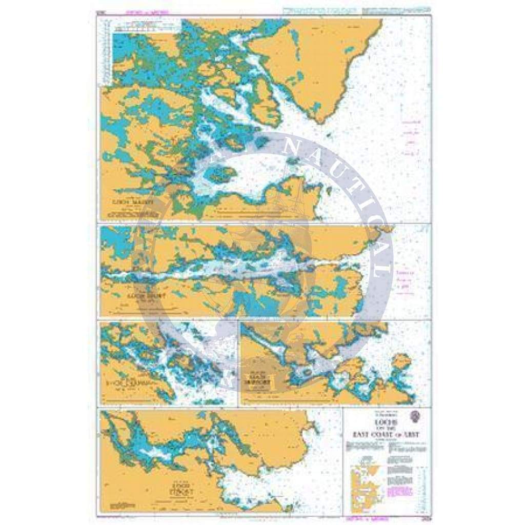 British Admiralty Nautical Chart 2825: Scotland - West Coast, Outer Hebrides, Lochs on the East Coast of Uist