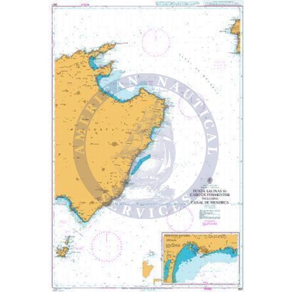 British Admiralty Nautical Chart 2831: Punta Salinas to Cabo de Formentor including Canal de Menorca