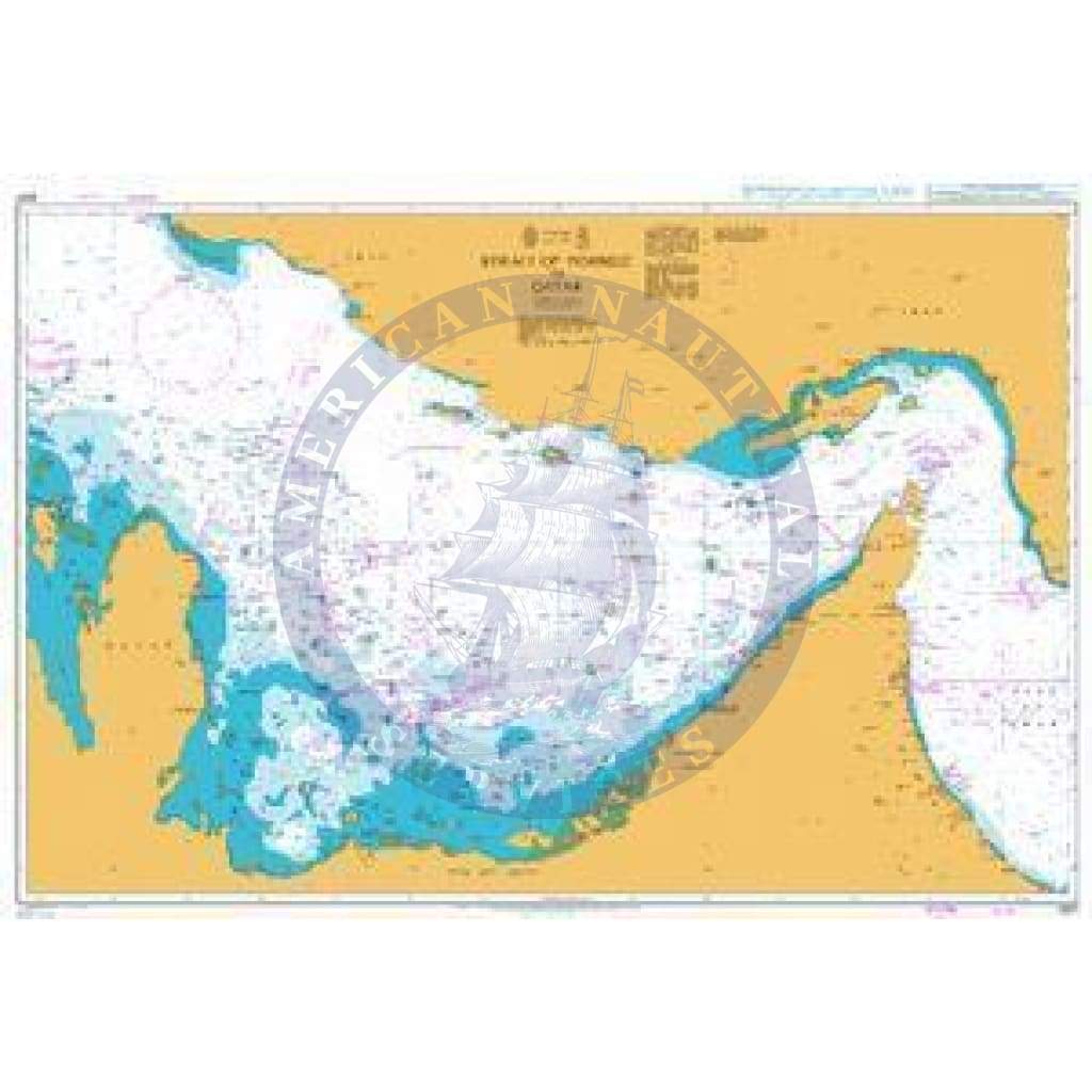 British Admiralty Nautical Chart 2837: The Gulf, Strait of Hormuz to Qatar