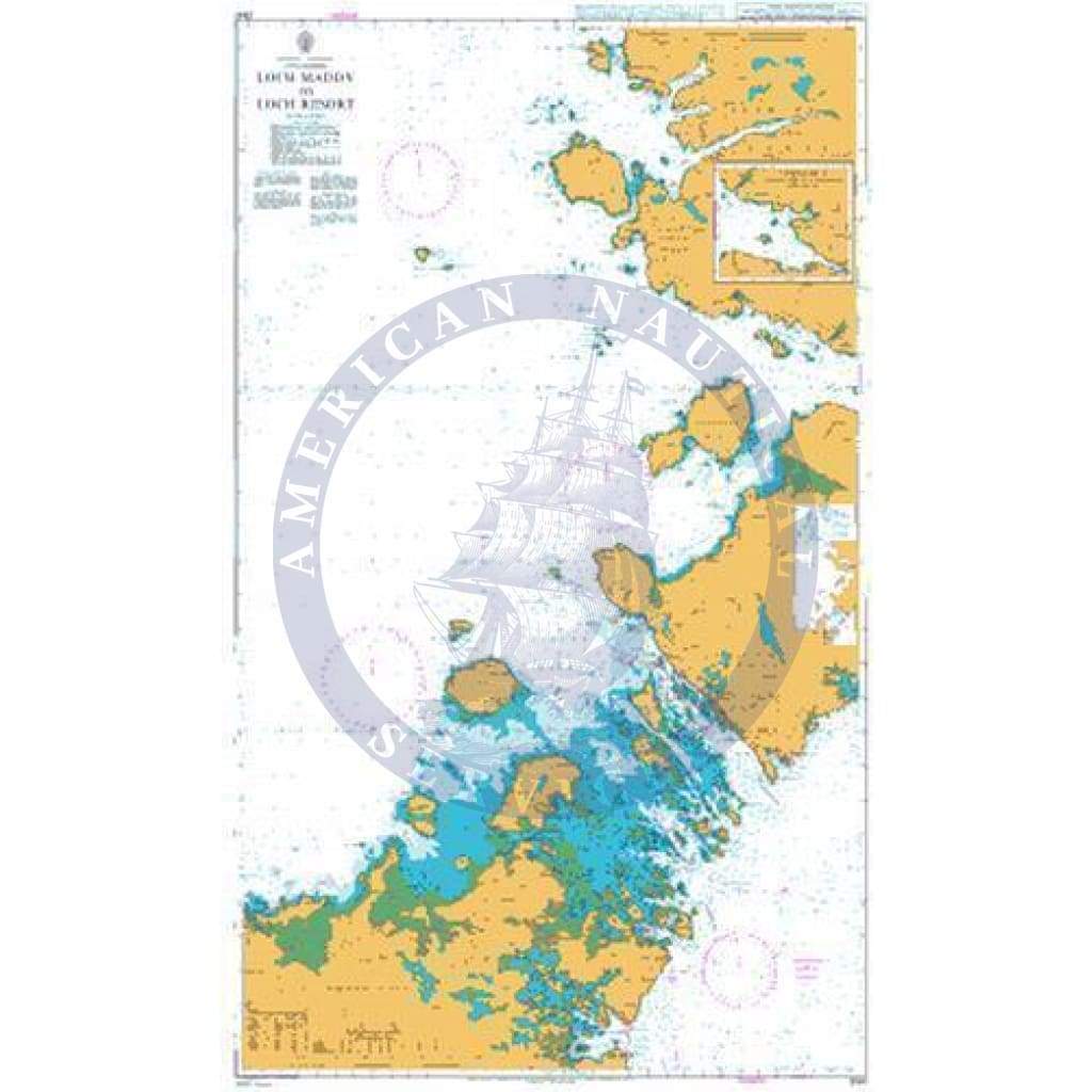 British Admiralty Nautical Chart 2841: Loch Maddy to Loch Resort