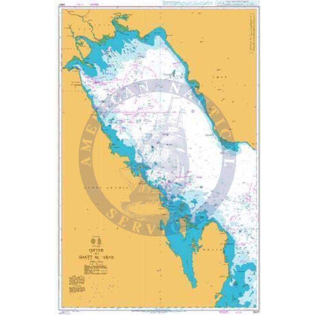 British Admiralty Nautical Chart 2847: Qatar to Shaţţ al 'Arab
