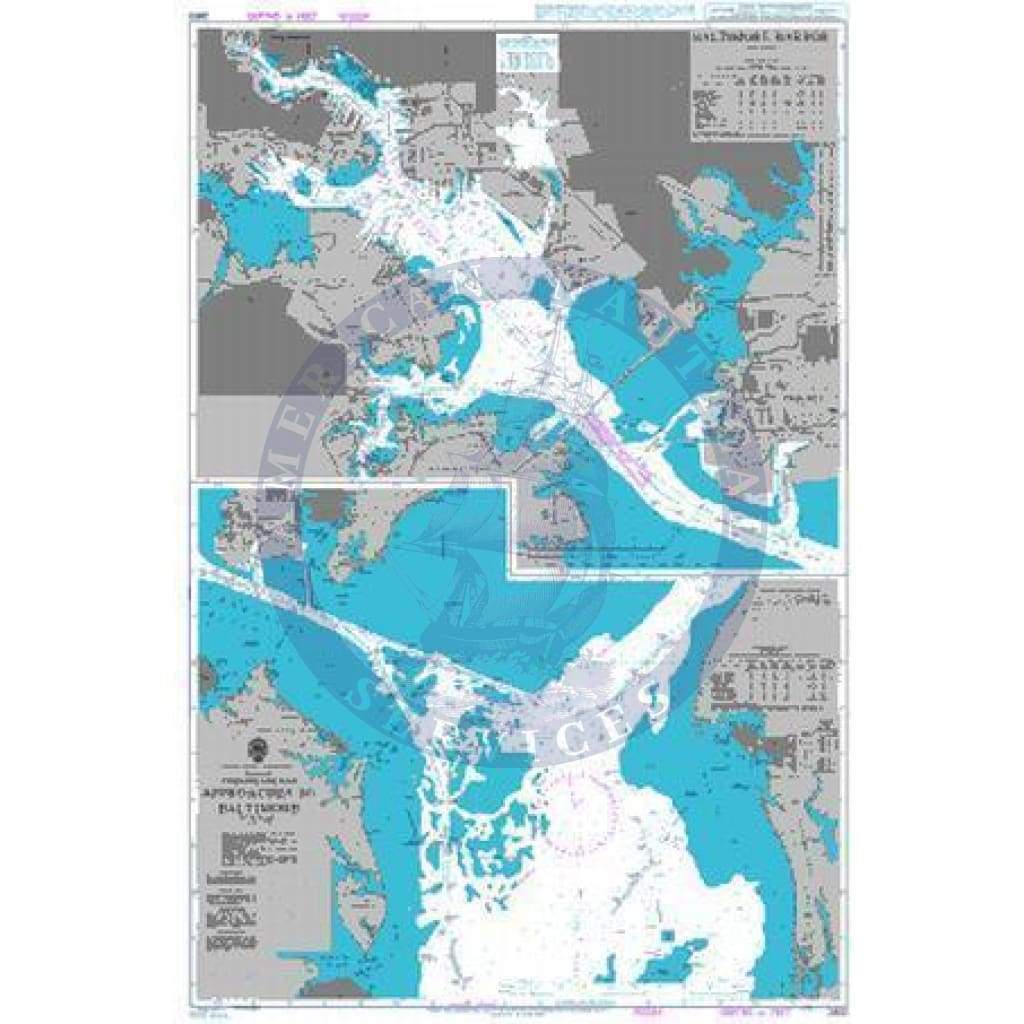 British Admiralty Nautical Chart 2850: United States - East Coast, Maryland, Chesapeake Bay, Approaches to Baltimore. Baltimore Harbor