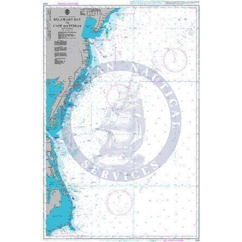 British Admiralty Nautical Chart 2861: Delaware Bay to Cape Hatteras