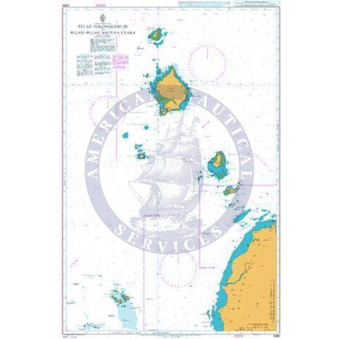 British Admiralty Nautical Chart  2868: South China Sea, Pulau Tokongkemudi to Pulau-Pulau Natuna Utara