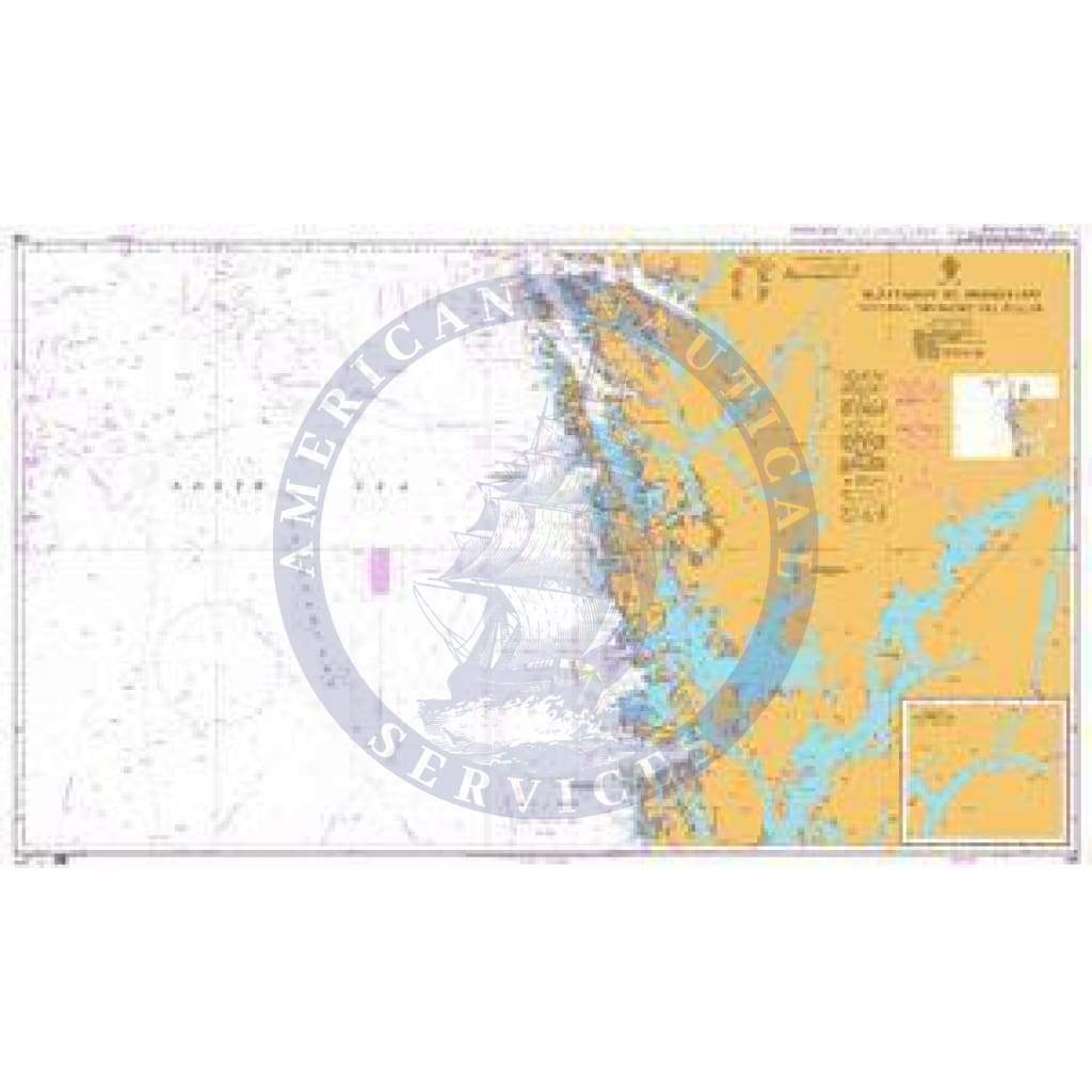 British Admiralty Nautical Chart 288: Slatteroy to Mongstad Including Offshore Oil Fields