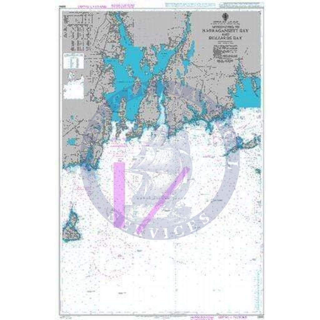 British Admiralty Nautical Chart 2890: United States – East Coast, Massachusetts – Rhode Island, Approaches to Narragansett Bay and Buzzards Bay