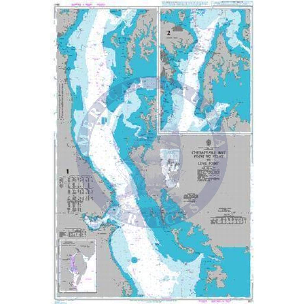 British Admiralty Nautical Chart 2921: Chesapeake Bay 1 Point No Point to Love Point