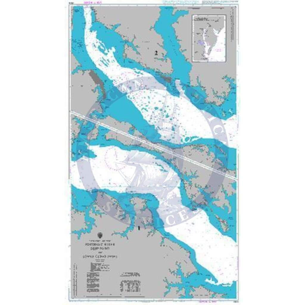 British Admiralty Nautical Chart 2923: United States – East Coast, Potomac River, Deep Point to Lower Cedar Point