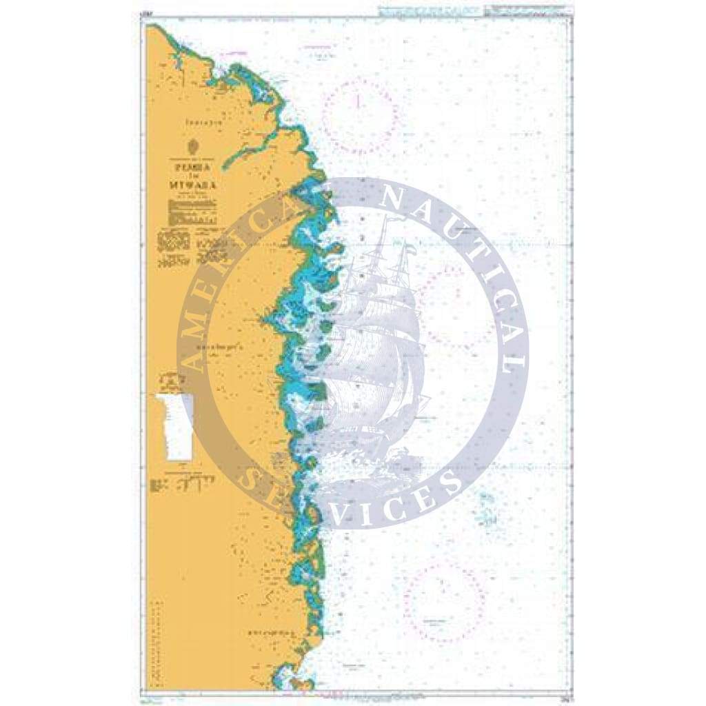 British Admiralty Nautical Chart 2927: Pemba to Mtwara