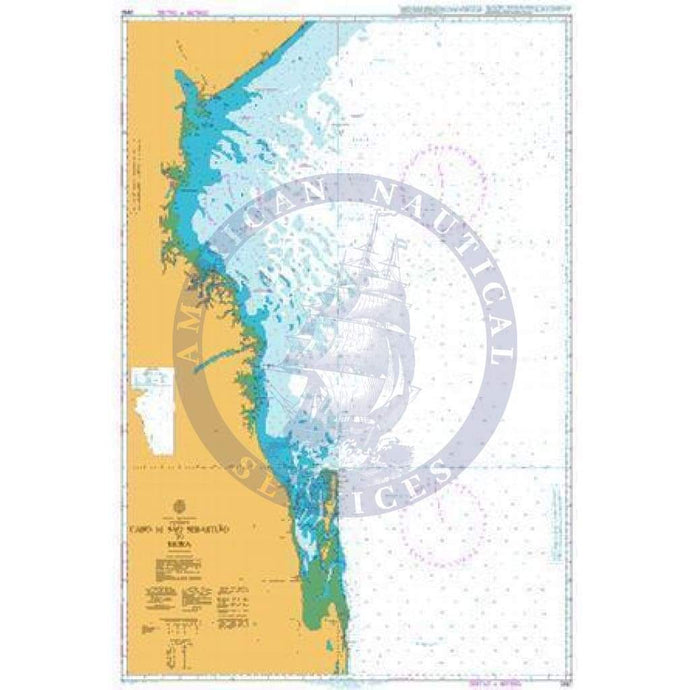 British Admiralty Nautical Chart 2932: Cabo de Sao Sebastiao to Beira