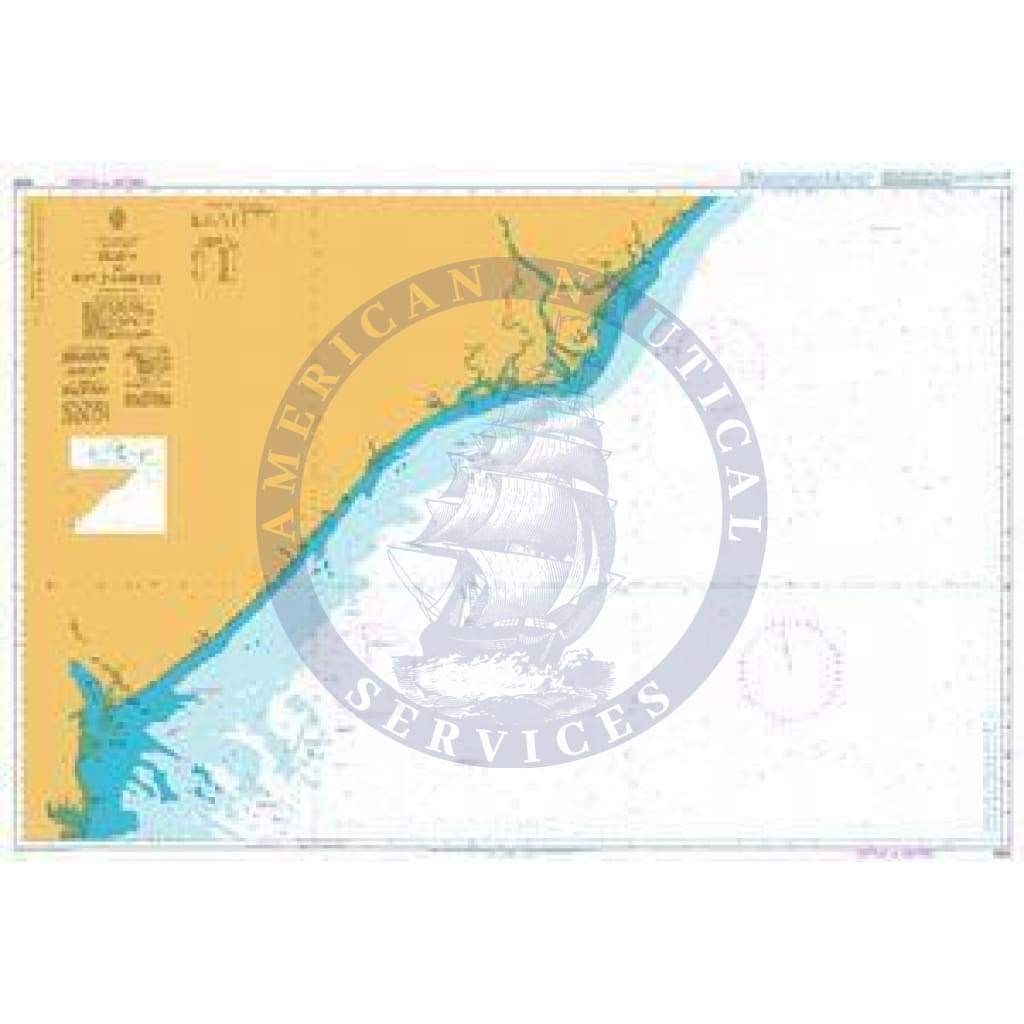 British Admiralty Nautical Chart 2934: Beira to Rio Zambeze
