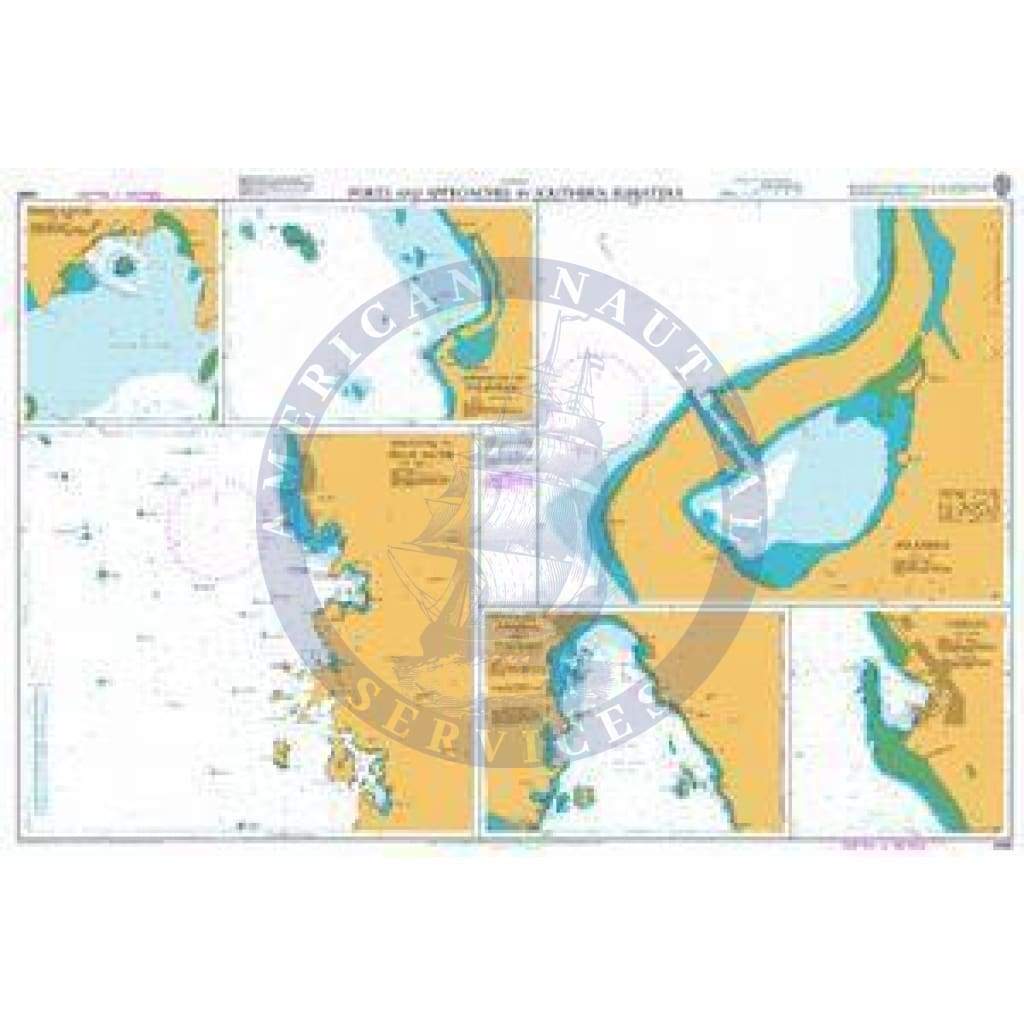 British Admiralty Nautical Chart  2965: Ports and Approaches in Southern Sumatera